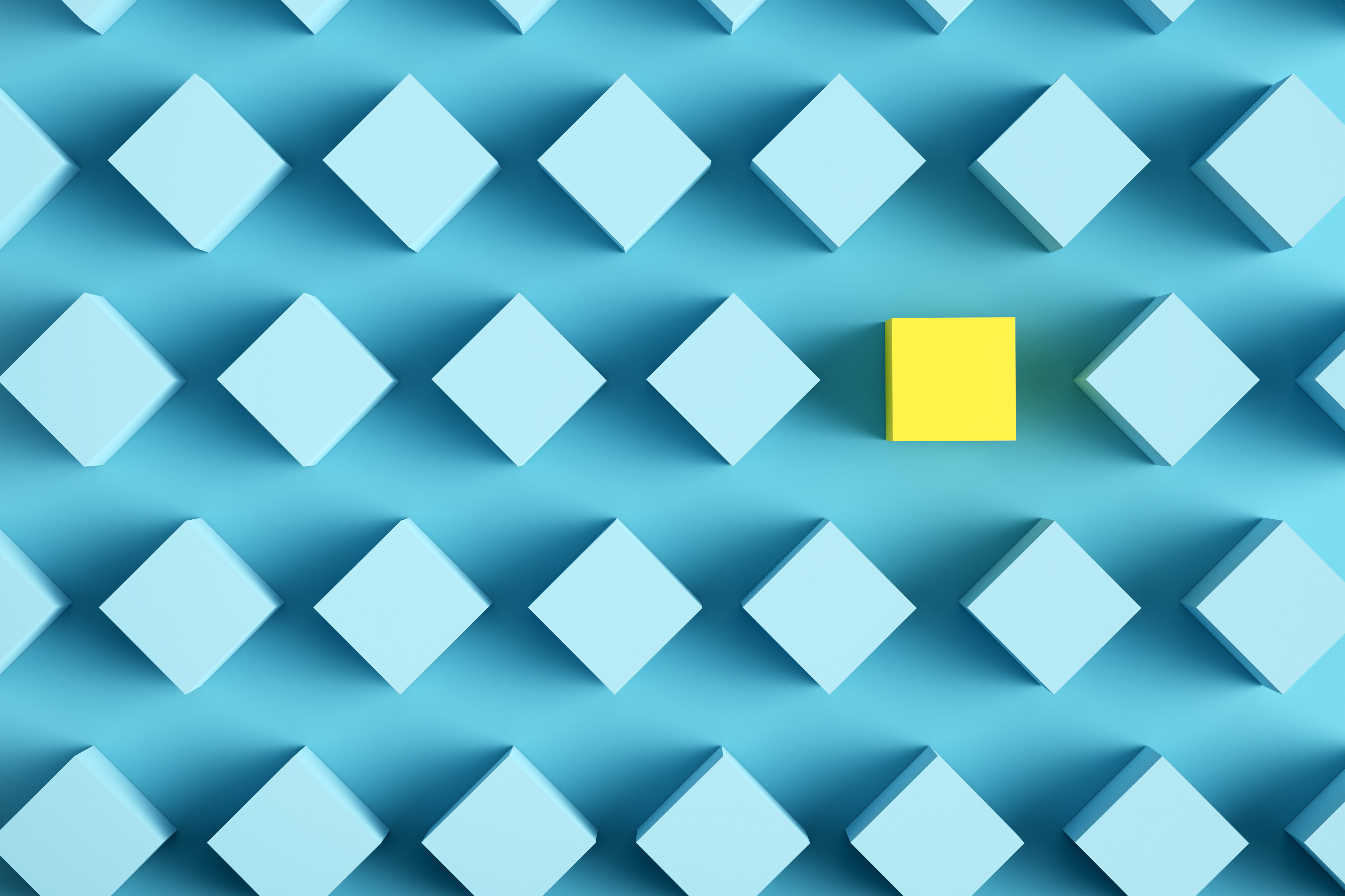 Abstract mosaic pattern with one highlighted tile